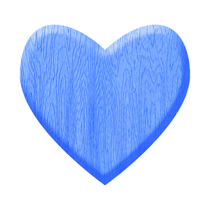 coração de madeira azul