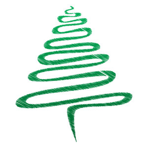 Xmas Tree Scribble Verde
