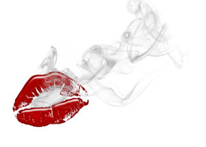 lábios com fumaça